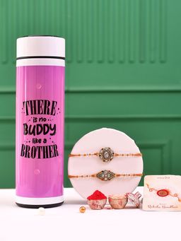 Voylla - Gemstones Thread Rakhi With Roli Chawal & Led Display Bottle (Set of 5)