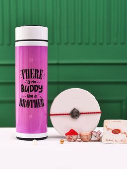 Voylla - Ram Lalla Rhodium Rakhi With Roli Chawal & Led Display Bottle (Set of 4)