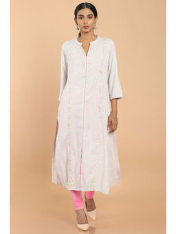 Soch - Grey Rayon Embroidered Kurta