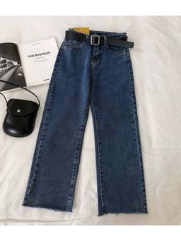 Outzidr - Women Blue Straight Jeans