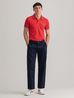 GANT - Men Red Solid Regular Polo T-shirt