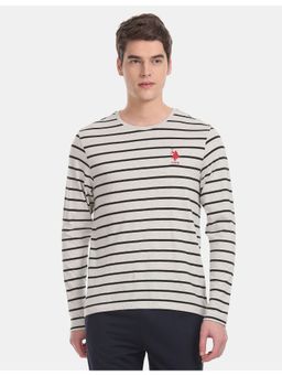 U.S. POLO ASSN. - Men Grey I689 Comfort Fit Stripe Cotton T-Shirt