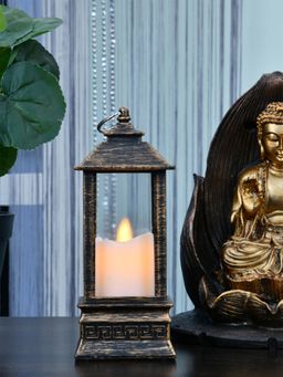 At Home by Nilkamal - Elegance Candle Lantern Antique Gold