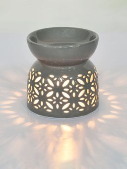 At Home by Nilkamal - Petal Cutwork Electric Oil Burner Grey