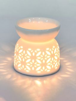 At Home by Nilkamal - Petal Cutwork Electric Oil Burner White