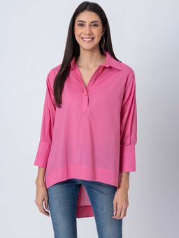 Moomaya - High Low Casual Classic Collar Top