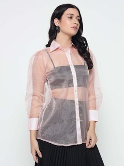 SUGERCANDY - Peach Organza Shirt