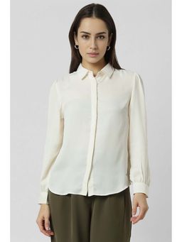 Van Heusen - Women Off White Solid Long Sleeves Formal Shirt