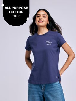 Nykd by Nykaa - Breathe Cotton All Purpose Multi-Tasking Tee NYAT513 Navy