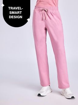 Nykd by Nykaa - Ultimate Comfort Cotton Travel Pants in Relaxed Fit with Zip Pockets NYAT502 Mauve