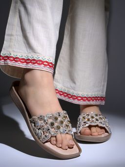 HVNLY by Shoetopia - Women Rose Gold Flats