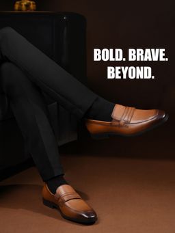 Louis Stitch - Men Tan Formal Loafers