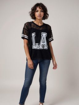 IZF - Oversized Varsity Lace Top