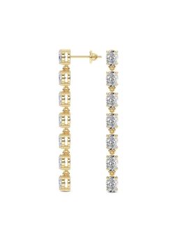 Sparkles - Lab Grown Diamond 2.1 Ct Oval Grace Line Earrings 14K Yellow Gold IGI Certified