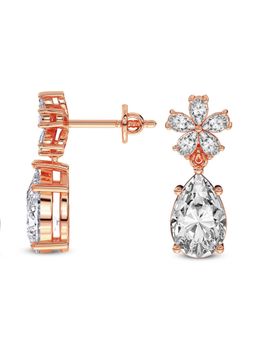 Sparkles - Lab Grown Diamond 2 Ct Pear Shape Dewdrops Earrings 14K Rose Gold IGI Certified
