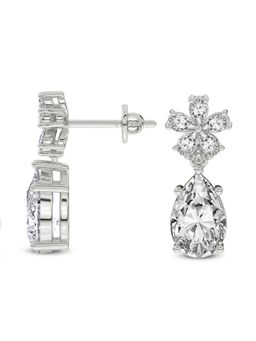 Sparkles - Lab Grown Diamond 2 Ct Pear Shape Dewdrops Earrings 14K White Gold IGI Certified