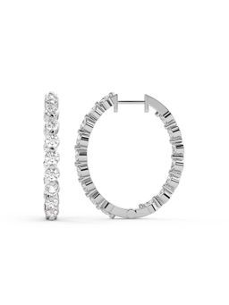 Sparkles - Lab Grown Diamond 4.25 Ct Eternity Glow Earrings 14K White Gold IGI Certified