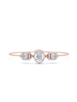 Sparkles - Lab Grown Diamond IGI Certified Fashion Bracelet 1.66 Ct Emerald Shaped 14K Rose Gold