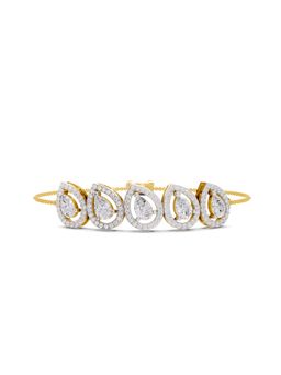 Sparkles - Lab Grown Diamond IGI Certified Fashion Bracelet 2.05 Ct Pear Shaped 14K Yellow Gold