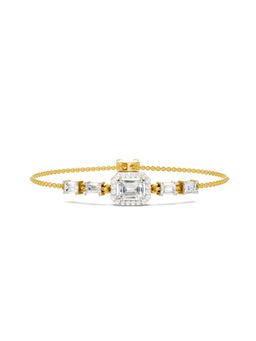 Sparkles - Lab Grown Diamond IGI Certified Fashion Bracelet 1.64 Ct Emerald Shaped 14K Yellow Gold