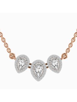 Sparkles - Lab Grown Diamond 1.87 Ct IGI Certified Pear Shape Trio Of Grace Necklace 14K Rose Gold