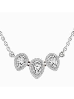 Sparkles - Lab Grown Diamond 1.87 Ct IGI Certified Pear Shape Trio Of Grace Necklace 14K White Gold
