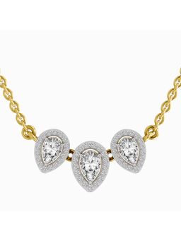 Sparkles - Lab Grown Diamond 1.87 Ct IGI Certified Pear Shape Trio Of Grace Necklace 14K Yellow Gold