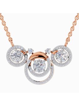 Sparkles - Lab Grown Diamond 1.94 Ct IGI Certified Round Shape Celestia Trio Necklace 14K Rose Gold