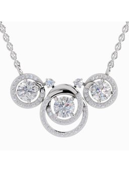 Sparkles - Lab Grown Diamond 1.94 Ct IGI Certified Round Shape Celestia Trio Necklace 14K White Gold