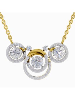 Sparkles - Lab Grown Diamond 1.94 Ct IGI Certified Round Shape Celestia Trio Necklace 14K Yellow Gold
