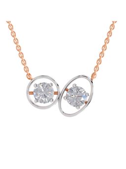 Sparkles - Lab Grown Diamond 2.5 Ct IGI Certified Round Shape Eternal Duo Necklace 14K Rose Gold