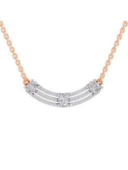 Sparkles - Lab Grown Diamond 1.1 Ct IGI Certified Round Shape Trinity Necklace 14K Rose Gold