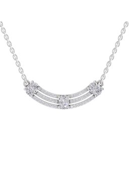 Sparkles - Lab Grown Diamond 1.1 Ct IGI Certified Round Shape Trinity Necklace 14K White Gold