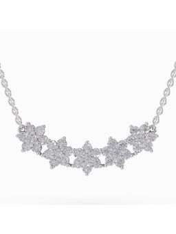 Sparkles - Lab Grown Diamond 1.82 Ct IGI Certified Round Shape Daisy Dreams Necklace 14K White Gold