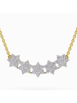 Sparkles - Lab Grown Diamond 1.82 Ct IGI Certified Round Shape Daisy Dreams Necklace 14K Yellow Gold
