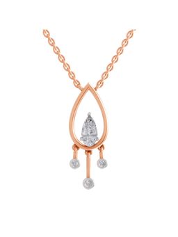 Sparkles - Lab Grown Diamond IGI Certified Necklace 1.01 Ct Pear Shaped 14K Rose Gold