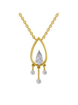 Sparkles - Lab Grown Diamond IGI Certified Necklace 1.01 Ct Pear Shaped 14K Yellow Gold