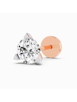 Sparkles - Lab Grown Diamond 0.5 Ct IGI Certified Round Shape Solitaire Nose Pin 14K Rose Gold