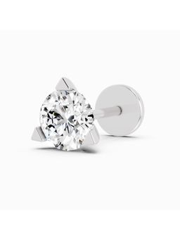 Sparkles - Lab Grown Diamond 0.5 Ct IGI Certified Round Shape Solitaire Nose Pin 14K White Gold