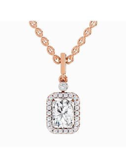Sparkles - Lab Grown Diamond 1.02 Ct Oval Halo Shine Pendant 14K Rose Gold IGI Certified