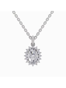 Sparkles - Lab Grown Diamond IGI Certified Pendant 1.84 Ct Oval Shaped White Gold