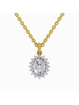 Sparkles - Lab Grown Diamond IGI Certified Pendant 1.84 Ct Oval Shaped Yellow Gold