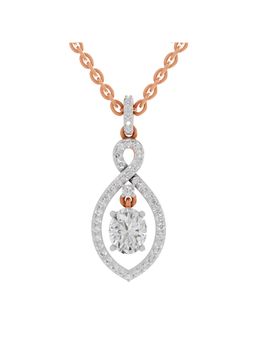 Sparkles - Lab Grown Diamond 0.82 Ct Oval Infinity Halo Pendant 14K Rose Gold IGI Certified