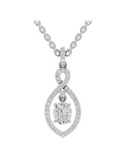 Sparkles - Lab Grown Diamond 0.82 Ct Oval Infinity Halo Pendant 14K White Gold IGI Certified