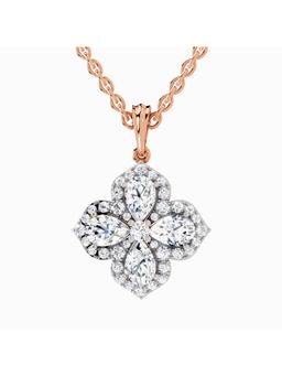 Sparkles - Lab Grown Diamond 1.45 Ct Flower Shape Pendant 14K Rose Gold IGI Certified