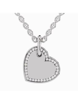 Sparkles - Lab Grown Diamond 0.07 Ct Round Heart Pendant 14K White Gold IGI Certified