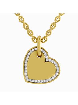 Sparkles - Lab Grown Diamond 0.07 Ct Round Heart Pendant 14K Yellow Gold IGI Certified