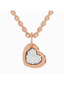 Sparkles - Lab Grown Diamond 0.06 Ct Round Heart Pendant 14K Rose Gold IGI Certified