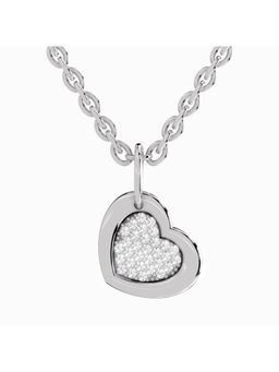 Sparkles - Lab Grown Diamond 0.06 Ct Round Heart Pendant 14K White Gold IGI Certified