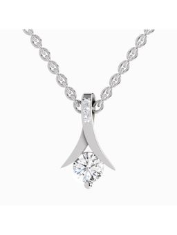 Sparkles - Lab Grown Diamond 0.47 Ct Serenity Curve Pendant 14K White Gold IGI Certified